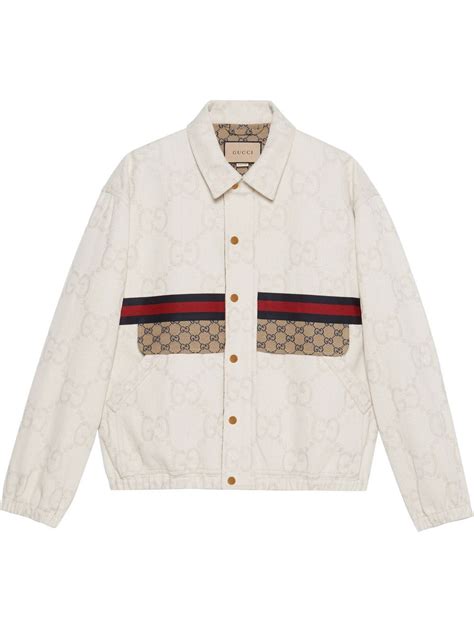 men denim jacket gucci|Gucci gg print jacket men's.